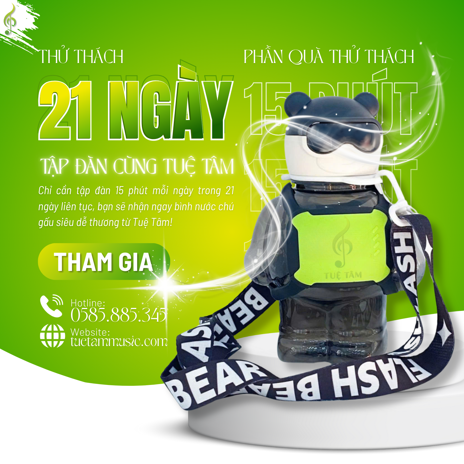 Thử thách 21 ngày tập đàn cùng Tuệ Tâm Học viên tham gia thử thách 21 ngày tập đàn tại Tuệ Tâm