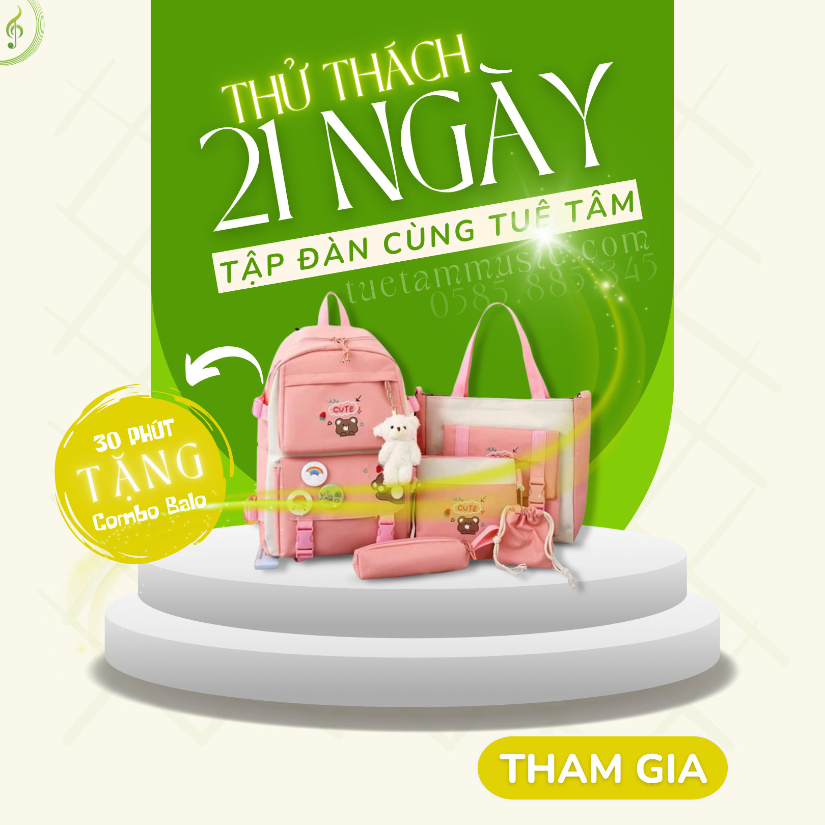 Thử thách 21 ngày tập đàn cùng Tuệ Tâm Học viên tham gia thử thách 21 ngày tập đàn tại Tuệ Tâm