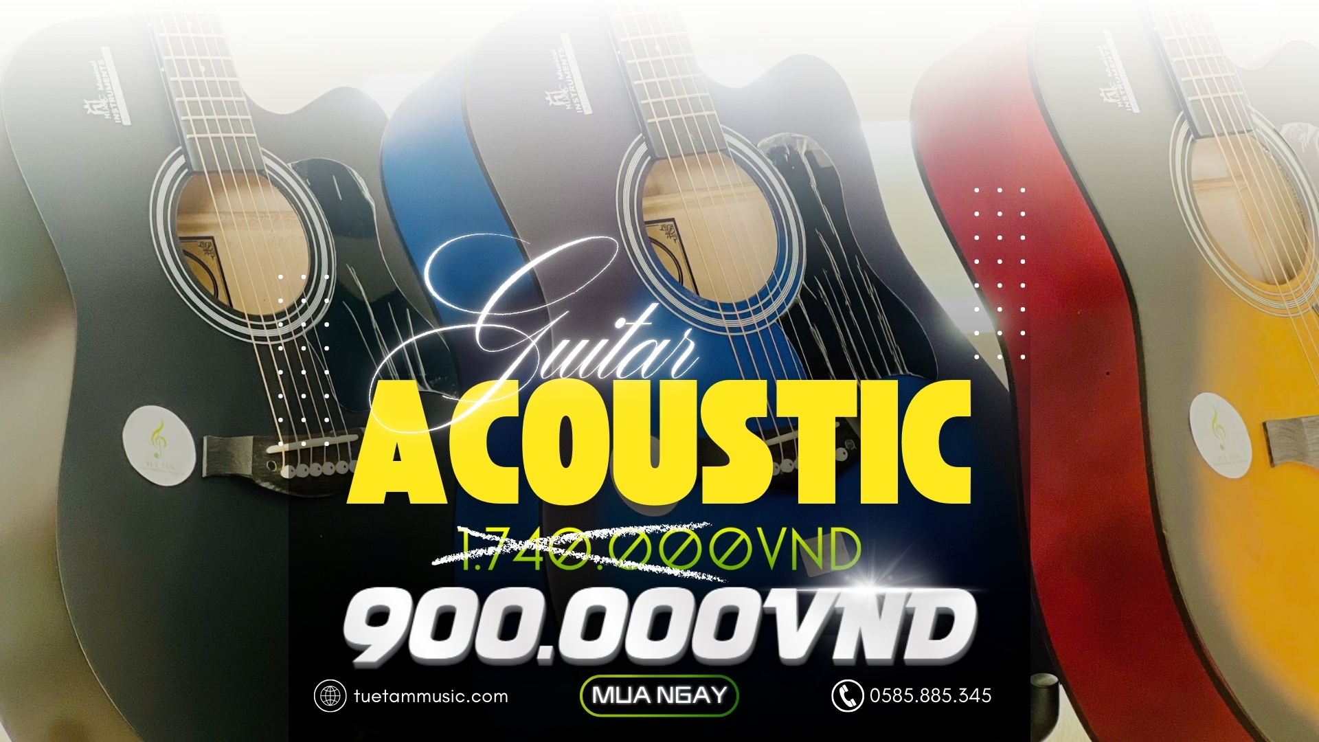 Sale lớn Guitar Acoustic tại Tuệ Tâm Tây Ninh