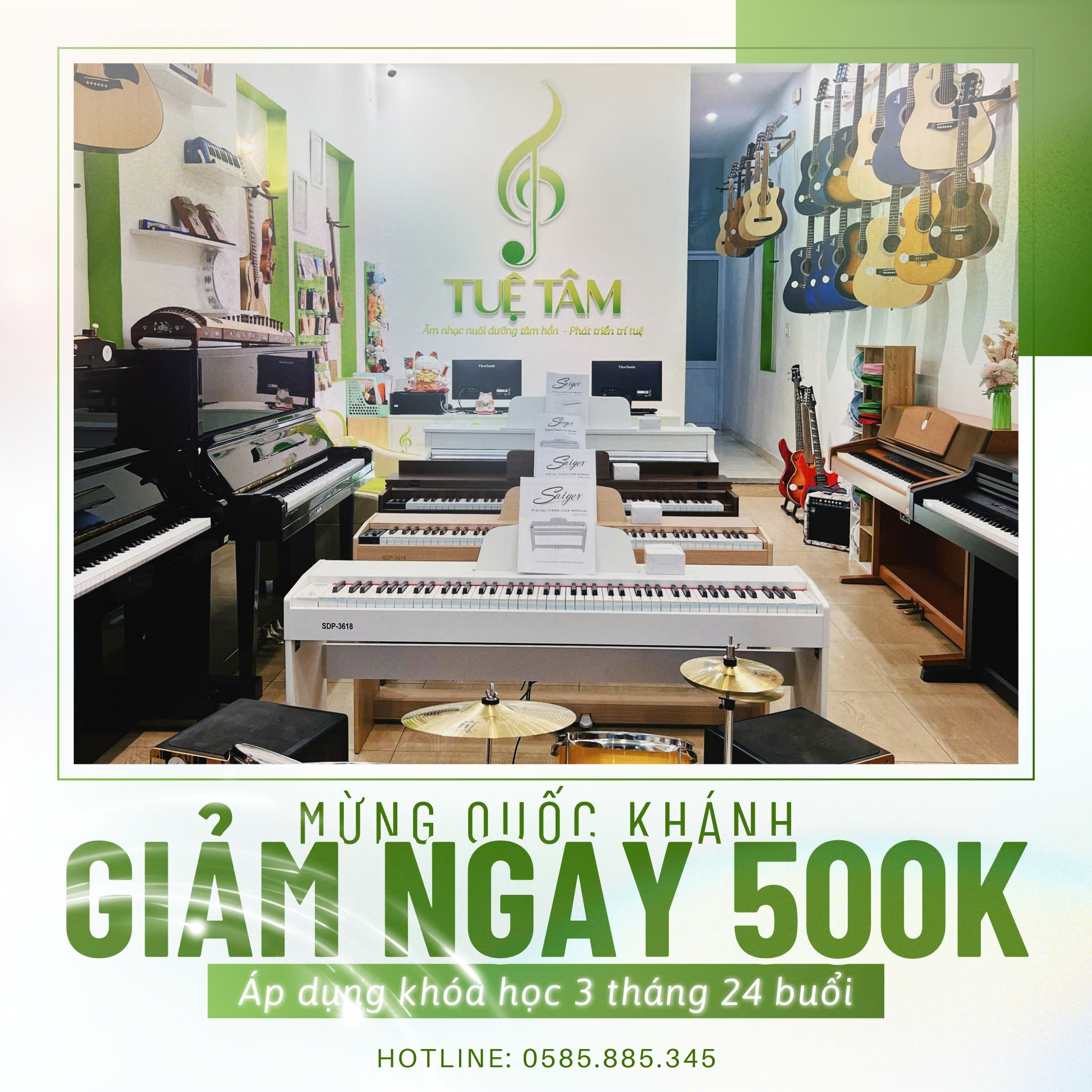 Mừng Quốc khánh giảm 500K học phí tại Tuệ Tâm