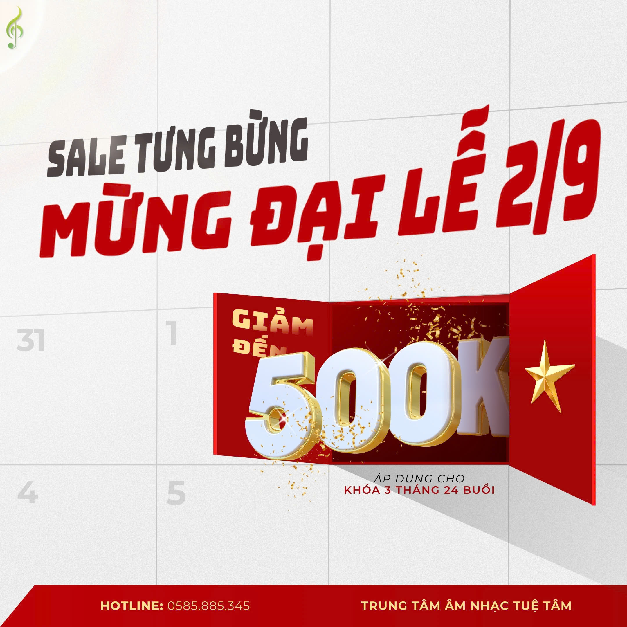 Học Piano giá ưu đãi mùa Quốc khánh tại Tây Ninh